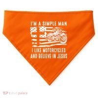 I Am A Simple Man I Like Motorcycles And Believe In Jesus USA-Made Doggie Bandana thumb 0