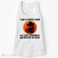 I Am A Simple Man I Like Fishing And Believe In Jesus Women's Tank Top thumb 0