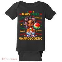 I Am A Black Child Positive Affirmation Black History Month Baby Bodysuit thumb 0