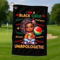 I Am A Black Child Positive Affirmation Black History Month Golf Towel thumb 1