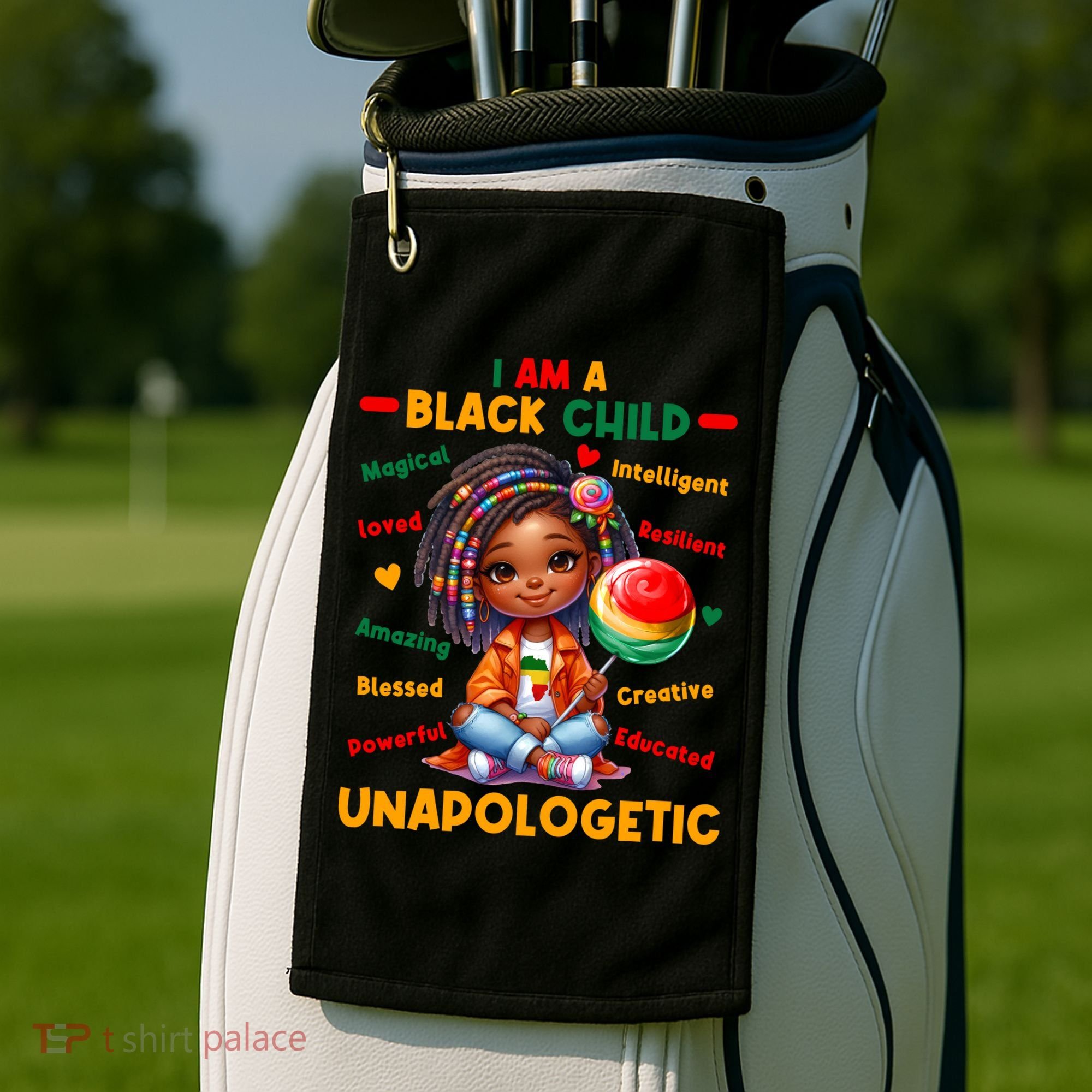 I Am A Black Child Positive Affirmation Black History Month Golf Towel