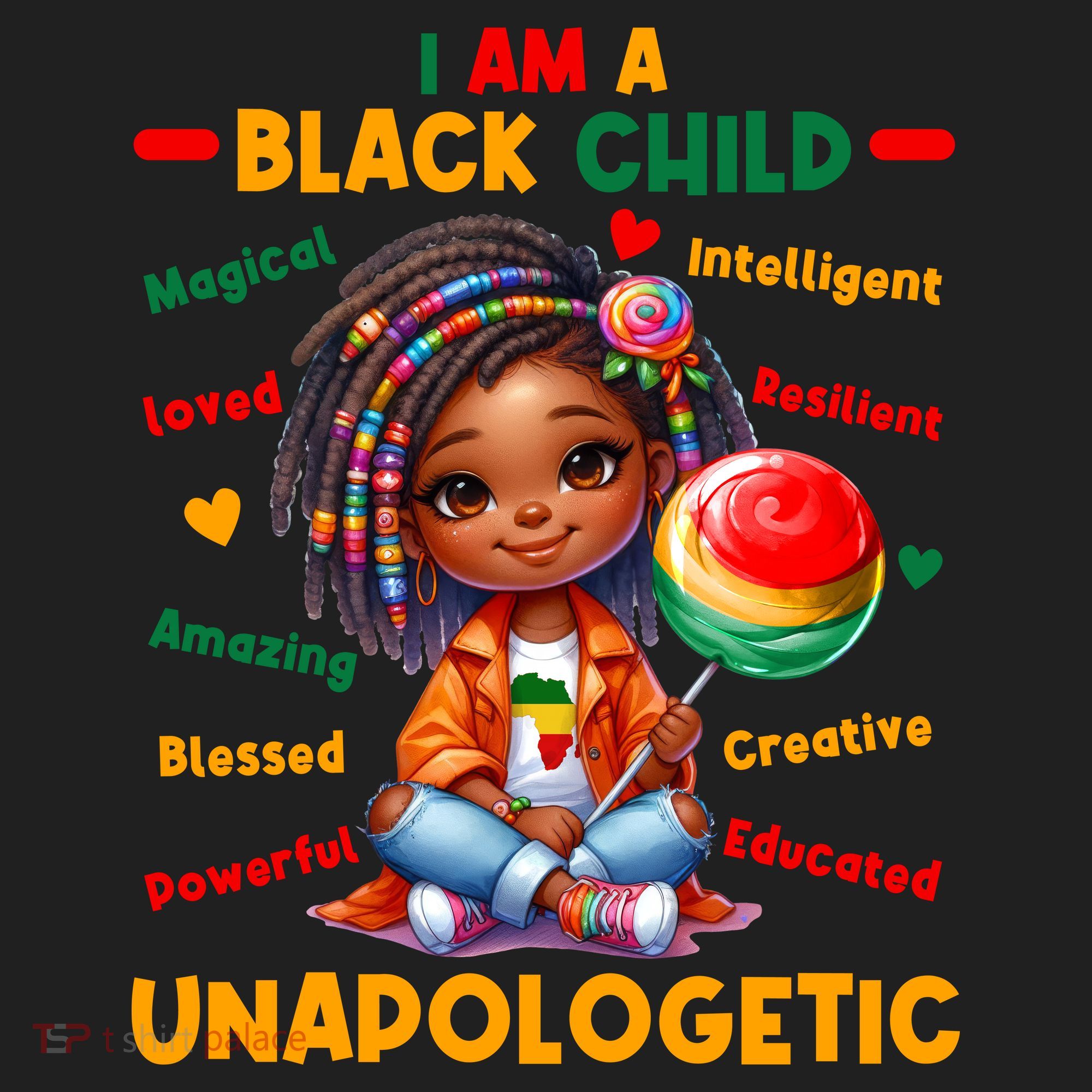 I Am A Black Child Positive Affirmation Black History Month Golf Towel