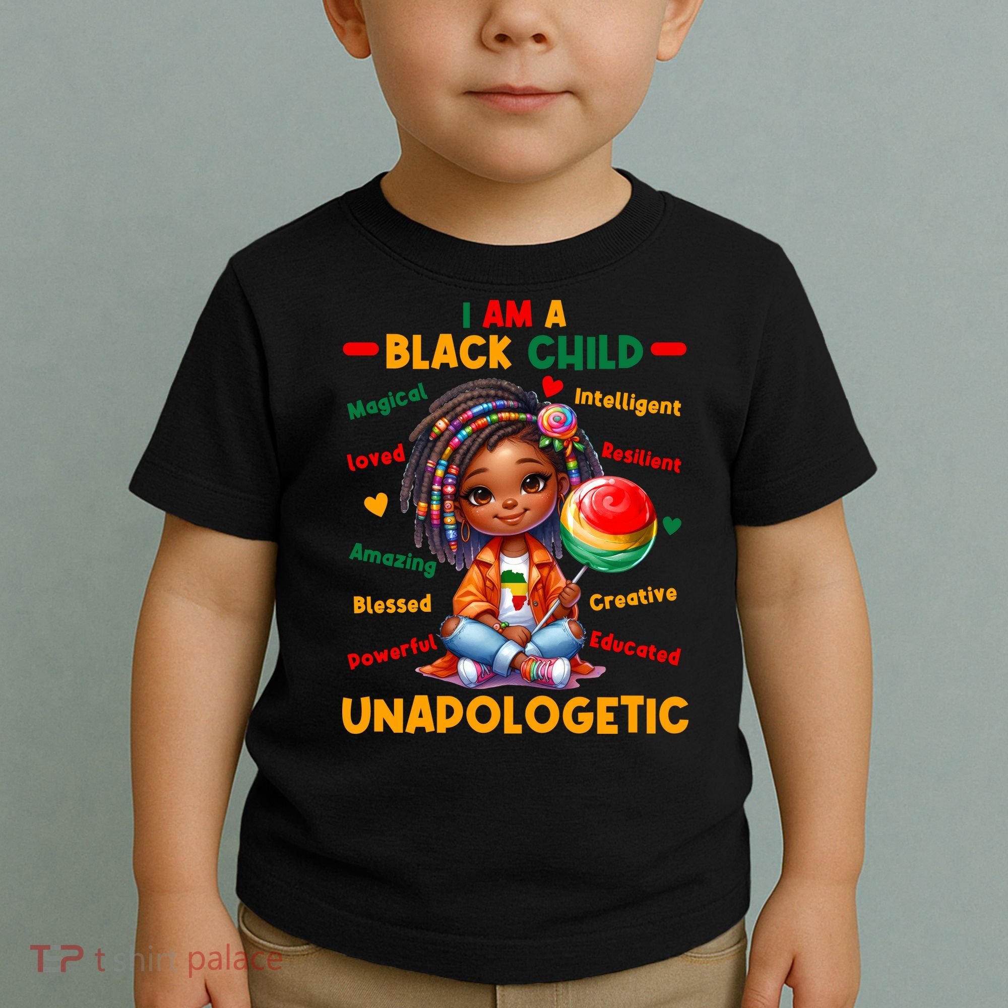 I Am A Black Child Positive Affirmation Black History Month Toddler T-Shirt