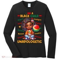 I Am A Black Child Positive Affirmation Black History Month Women's Long Sleeve Shirt thumb 0