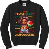 I Am A Black Child Positive Affirmation Black History Month Kids Sweatshirt thumb 0
