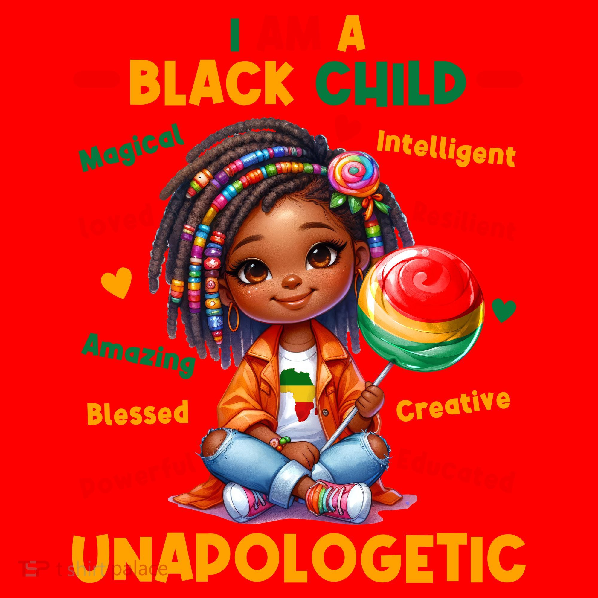 I Am A Black Child Positive Affirmation Black History Month Santa Hat