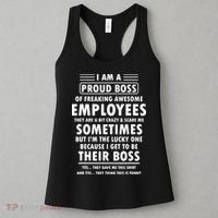 I Am A Proud Boss Of Freaking Awesome Employees Funny Boss Women's Tank Top thumb 3