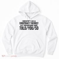 Identify As A Conspiracy Theorist Pronouns Are Told You So Hoodie thumb 0