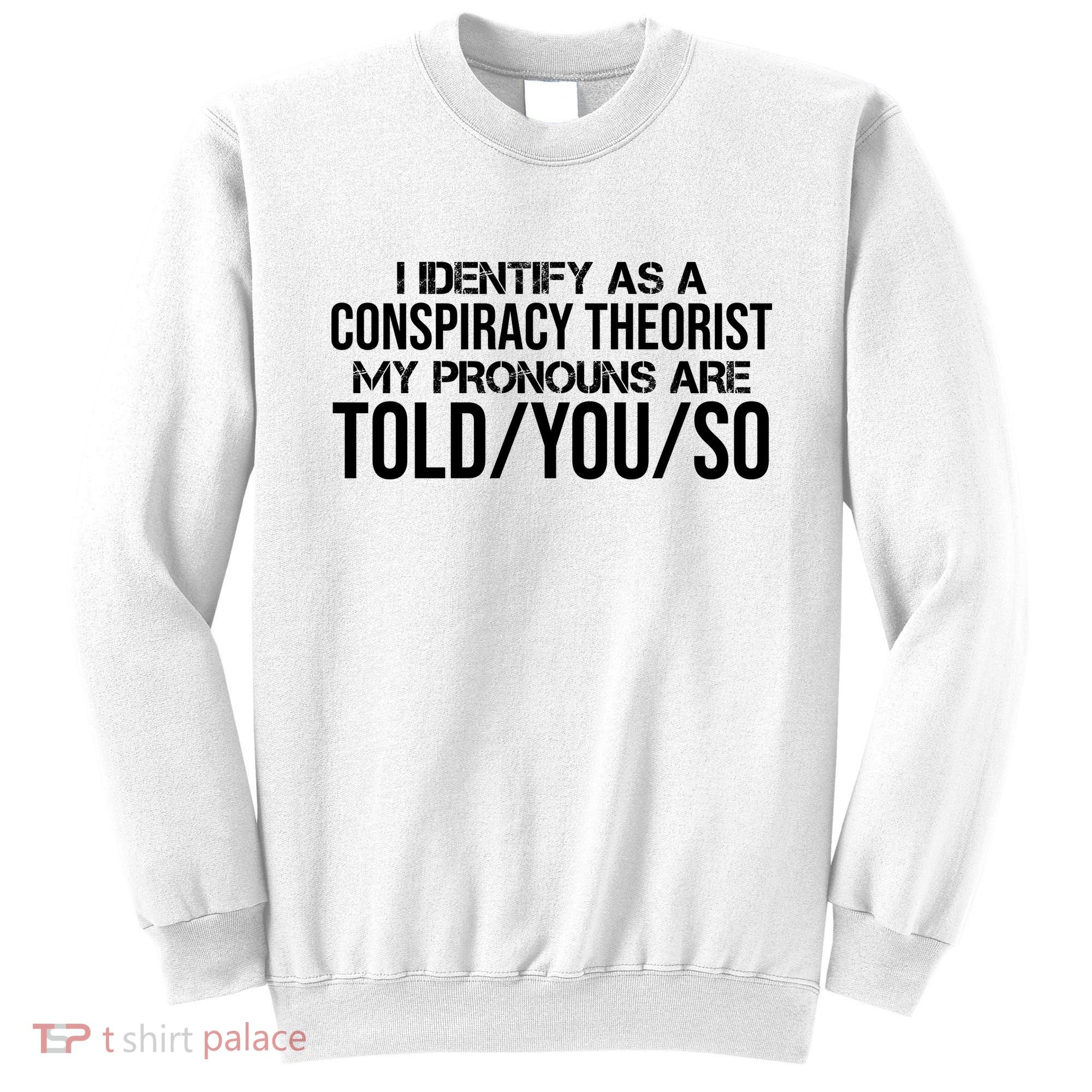 Identify As A Conspiracy Theorist Pronouns Are Told You So Sweatshirt