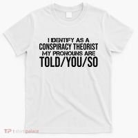 Identify As A Conspiracy Theorist Pronouns Are Told You So T-Shirt thumb 0
