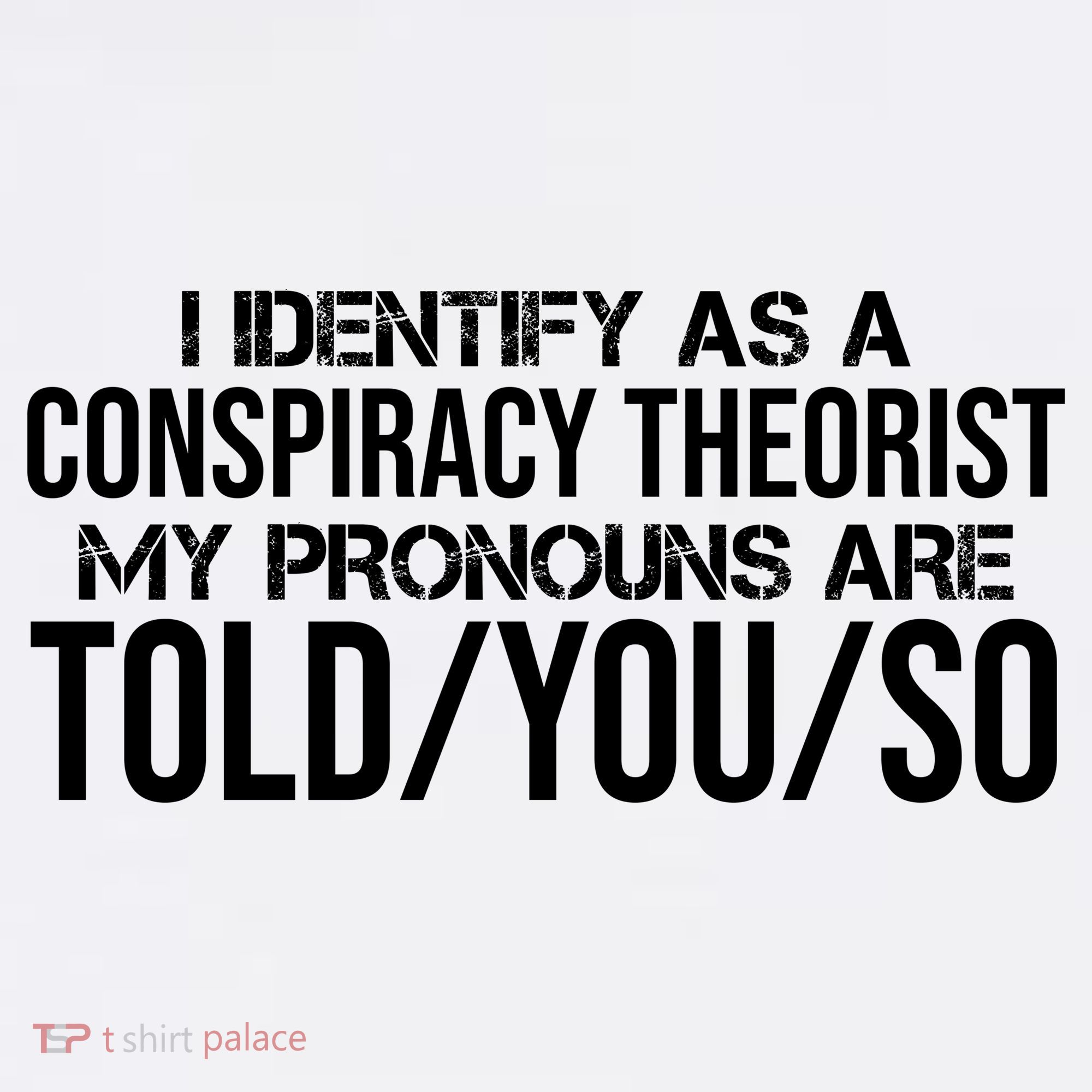 Identify As A Conspiracy Theorist Pronouns Are Told You So T-Shirt