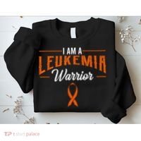 I Am A Leukemia Warrior Blood Cancer Awareness Orange Ribbon Sweatshirt thumb 2