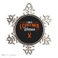 I Am A Leukemia Warrior Blood Cancer Awareness Orange Ribbon Ornament thumb 0
