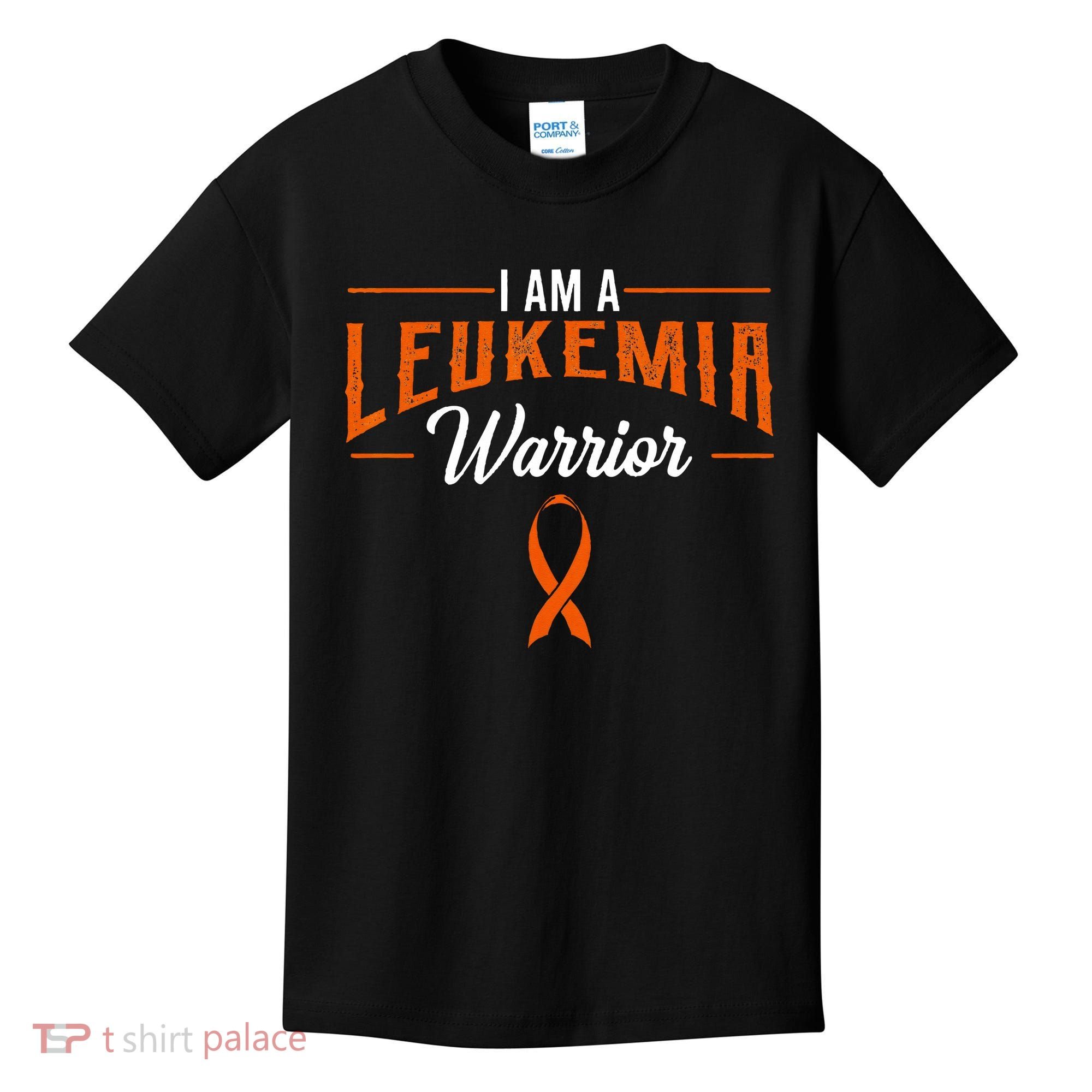 I Am A Leukemia Warrior Blood Cancer Awareness Orange Ribbon Kids T-Shirt