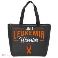 I Am A Leukemia Warrior Blood Cancer Awareness Orange Ribbon Tote Bag thumb 0