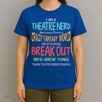 I Am A Theatre Nerd Pun Meaningful Gift Funny Theatre Musical Theater Geek Gift T-Shirt thumb 4