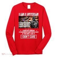 I Am A Veteran If You Don't Like It I Don't Care Long Sleeve Shirt thumb 0