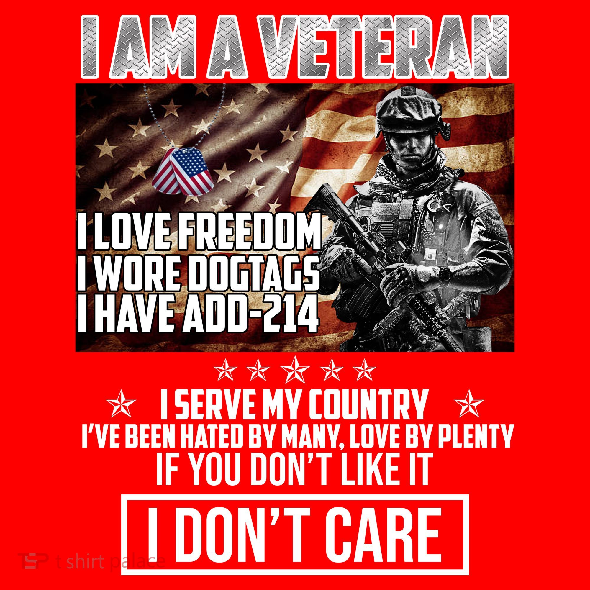 I Am A Veteran If You Don't Like It I Don't Care T-Shirt