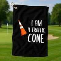 I Am A Traffic Cone Orange Lazy Easy Costumes Halloween Golf Towel thumb 1