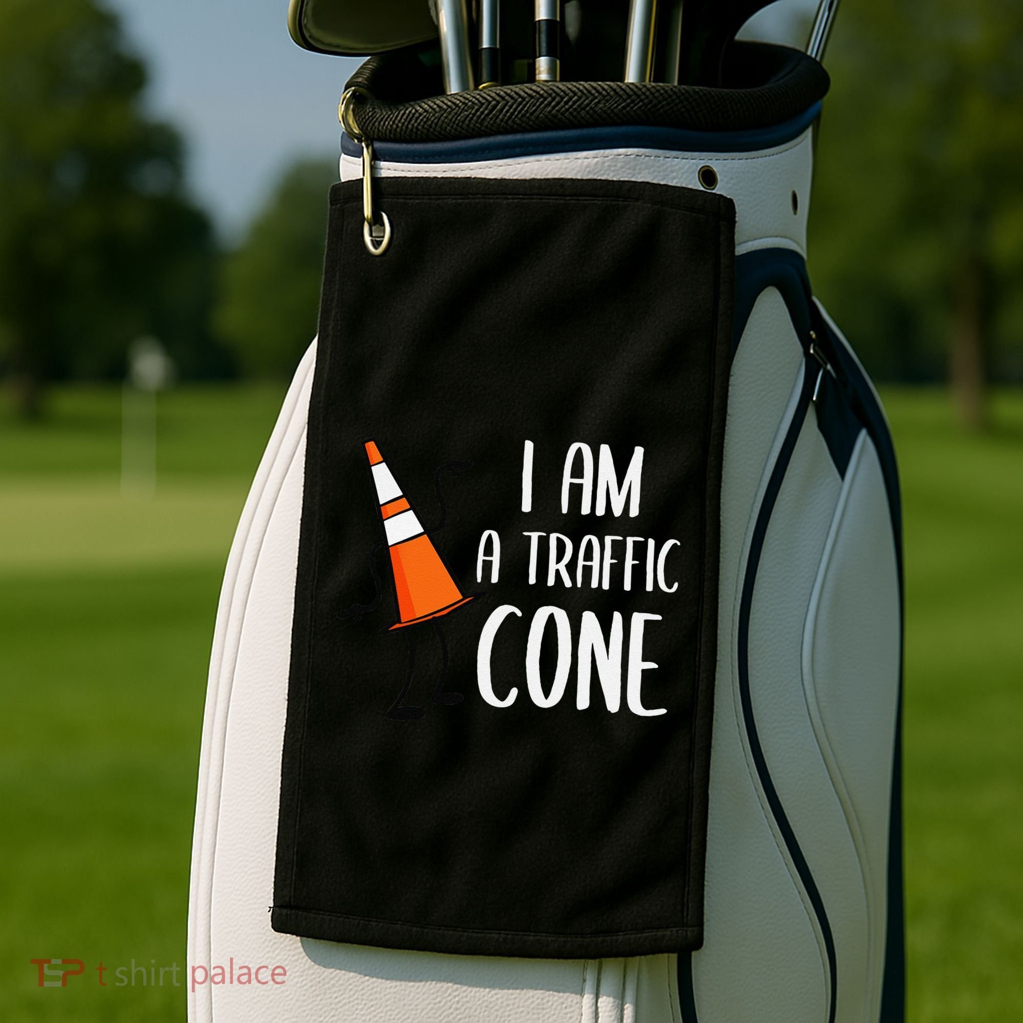 I Am A Traffic Cone Orange Lazy Easy Costumes Halloween Golf Towel