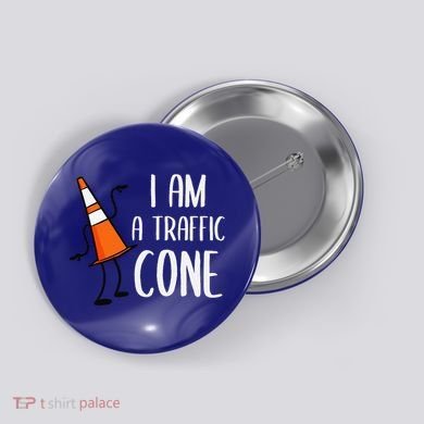 I Am A Traffic Cone Orange Lazy Easy Costumes Halloween Button