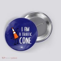 I Am A Traffic Cone Orange Lazy Easy Costumes Halloween Button thumb 0