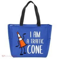 I Am A Traffic Cone Orange Lazy Easy Costumes Halloween Tote Bag thumb 0