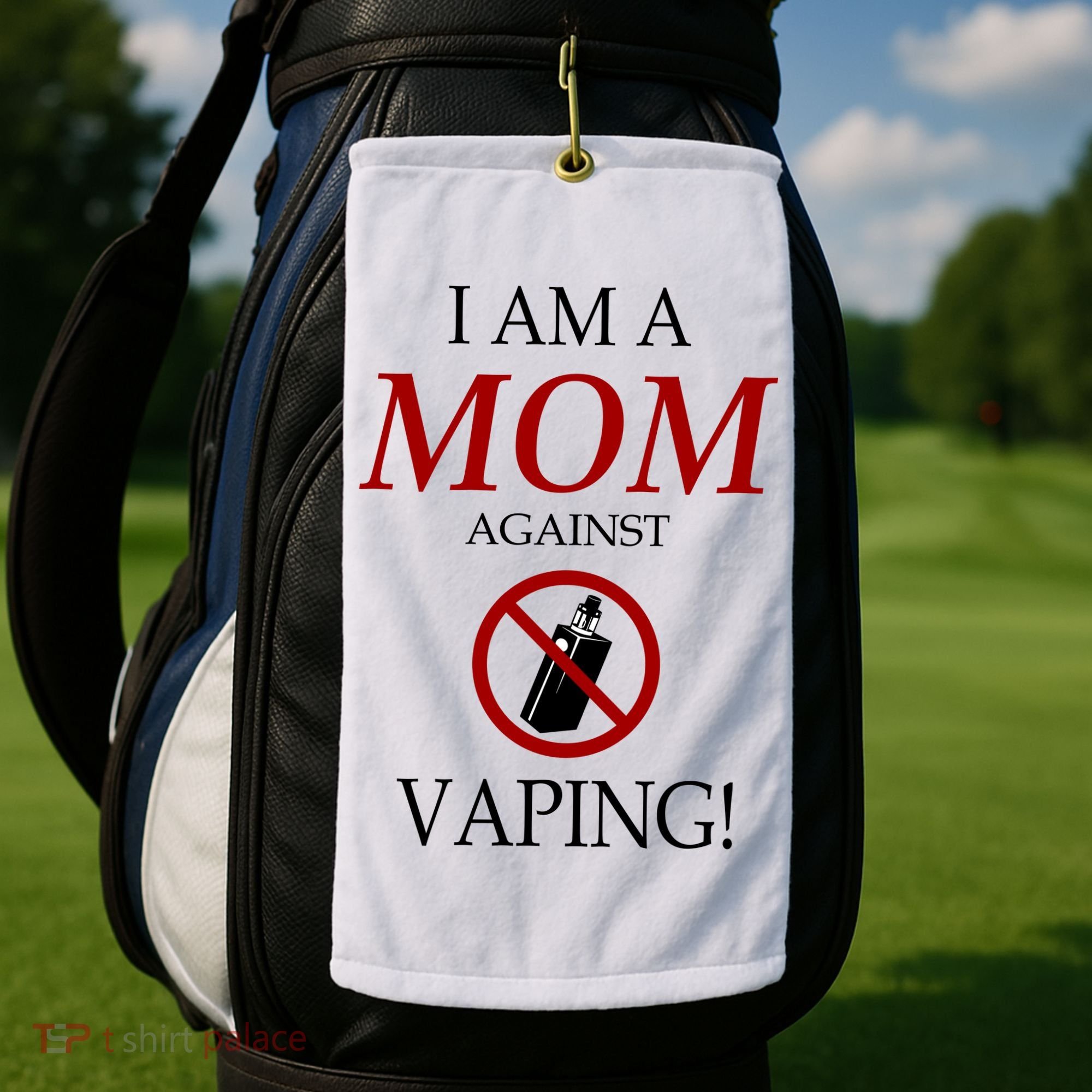 I Am A Mom Against Vaping Golf Towel