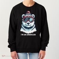 IM An AmericanFunny Greenland Polar Bear Women's Sweatshirt thumb 0