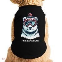 IM An AmericanFunny Greenland Polar Bear Doggie Tank thumb 0