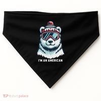 IM An AmericanFunny Greenland Polar Bear USA-Made Doggie Bandana thumb 0