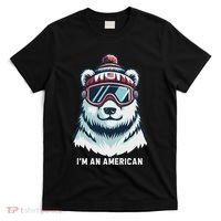 IM An AmericanFunny Greenland Polar Bear T-Shirt thumb 0