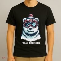 IM An AmericanFunny Greenland Polar Bear T-Shirt thumb 3