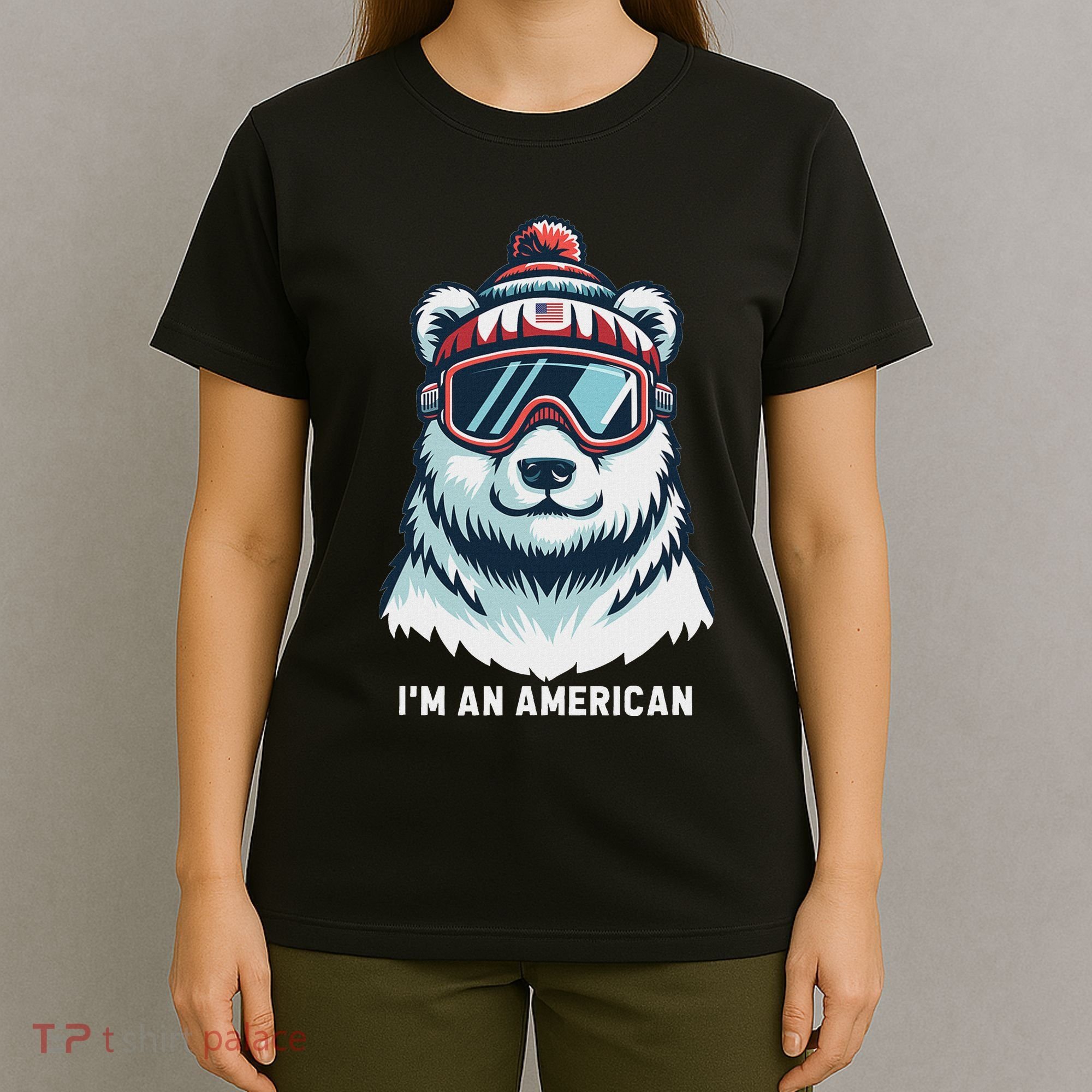 IM An AmericanFunny Greenland Polar Bear T-Shirt