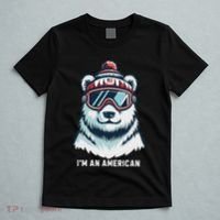 IM An AmericanFunny Greenland Polar Bear T-Shirt thumb 5