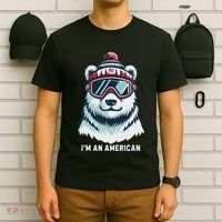 IM An AmericanFunny Greenland Polar Bear T-Shirt thumb 6