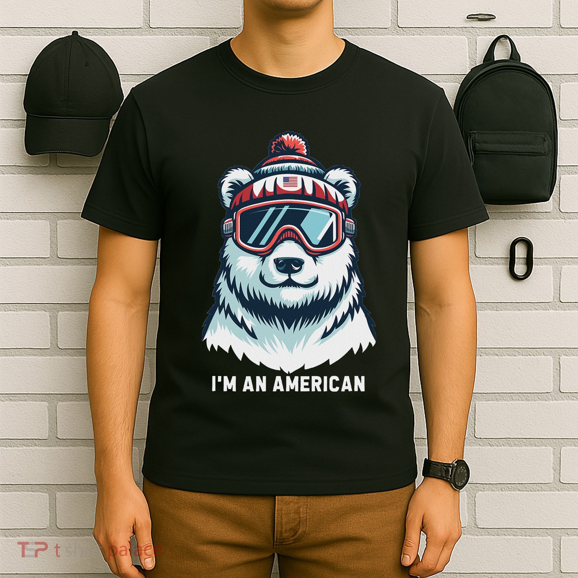 IM An AmericanFunny Greenland Polar Bear T-Shirt