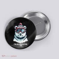 IM An AmericanFunny Greenland Polar Bear Button thumb 0