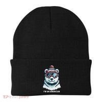 IM An AmericanFunny Greenland Polar Bear Beanie thumb 0