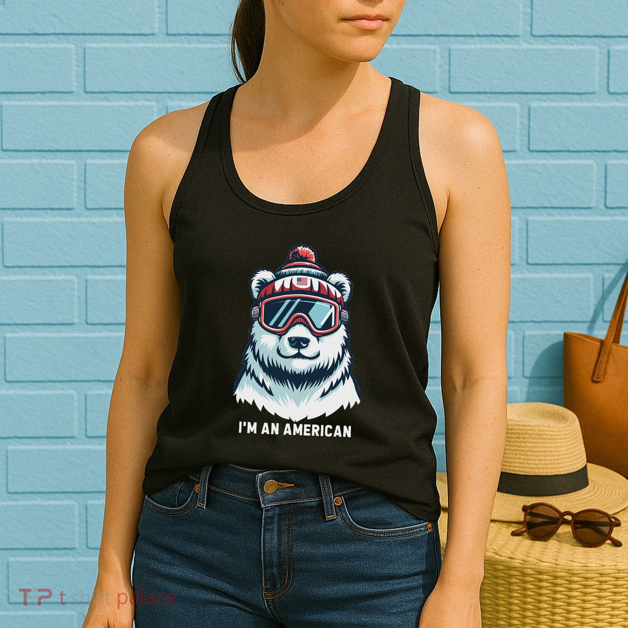 IM An AmericanFunny Greenland Polar Bear Women's Tank Top