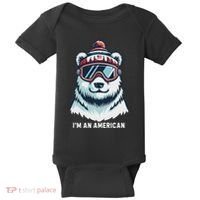 IM An AmericanFunny Greenland Polar Bear Baby Bodysuit thumb 0