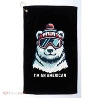 IM An AmericanFunny Greenland Polar Bear Golf Towel thumb 0