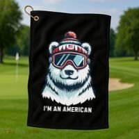 IM An AmericanFunny Greenland Polar Bear Golf Towel thumb 1
