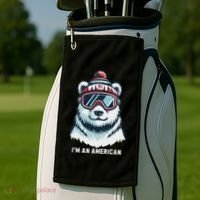 IM An AmericanFunny Greenland Polar Bear Golf Towel thumb 2