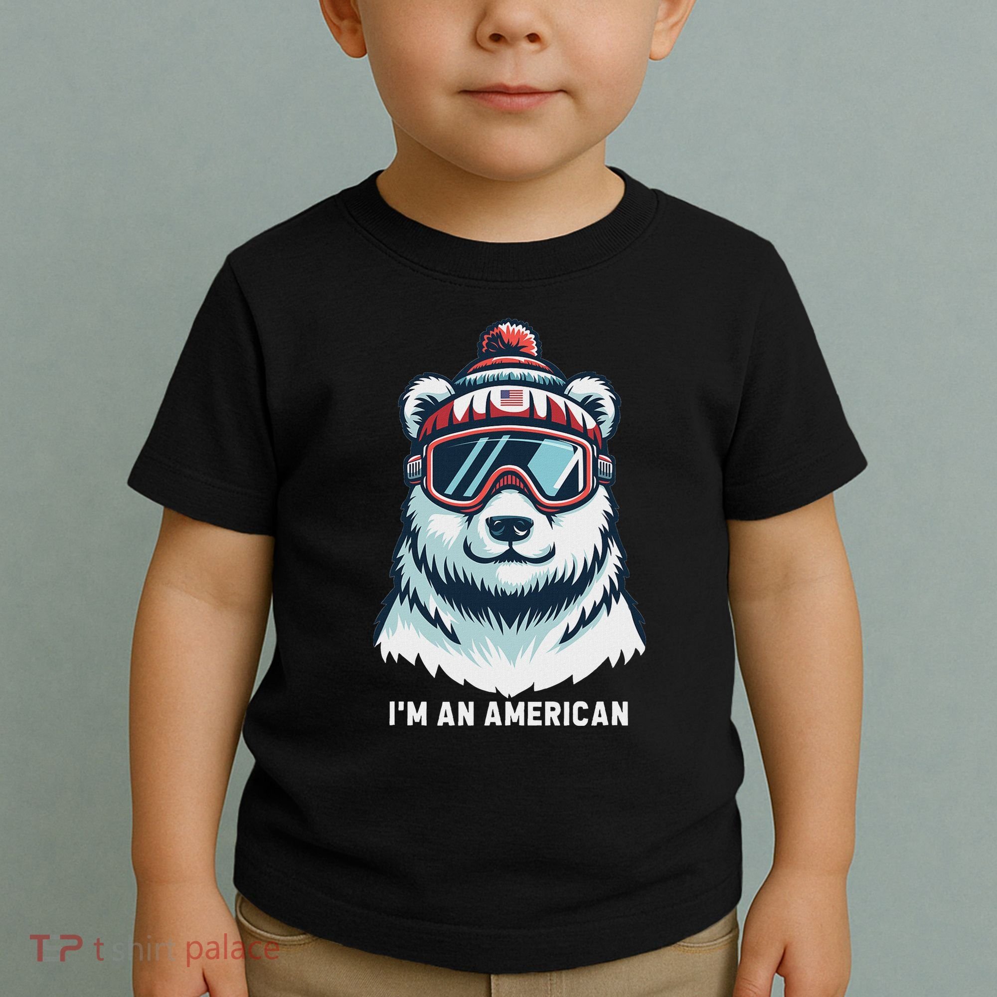 IM An AmericanFunny Greenland Polar Bear Toddler T-Shirt