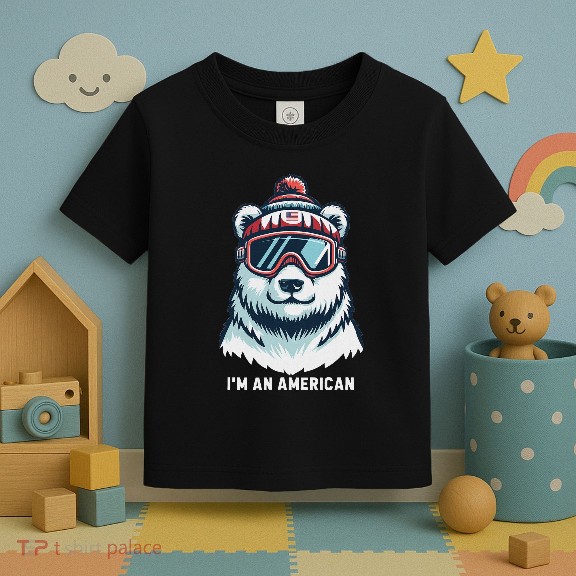 IM An AmericanFunny Greenland Polar Bear Toddler T-Shirt