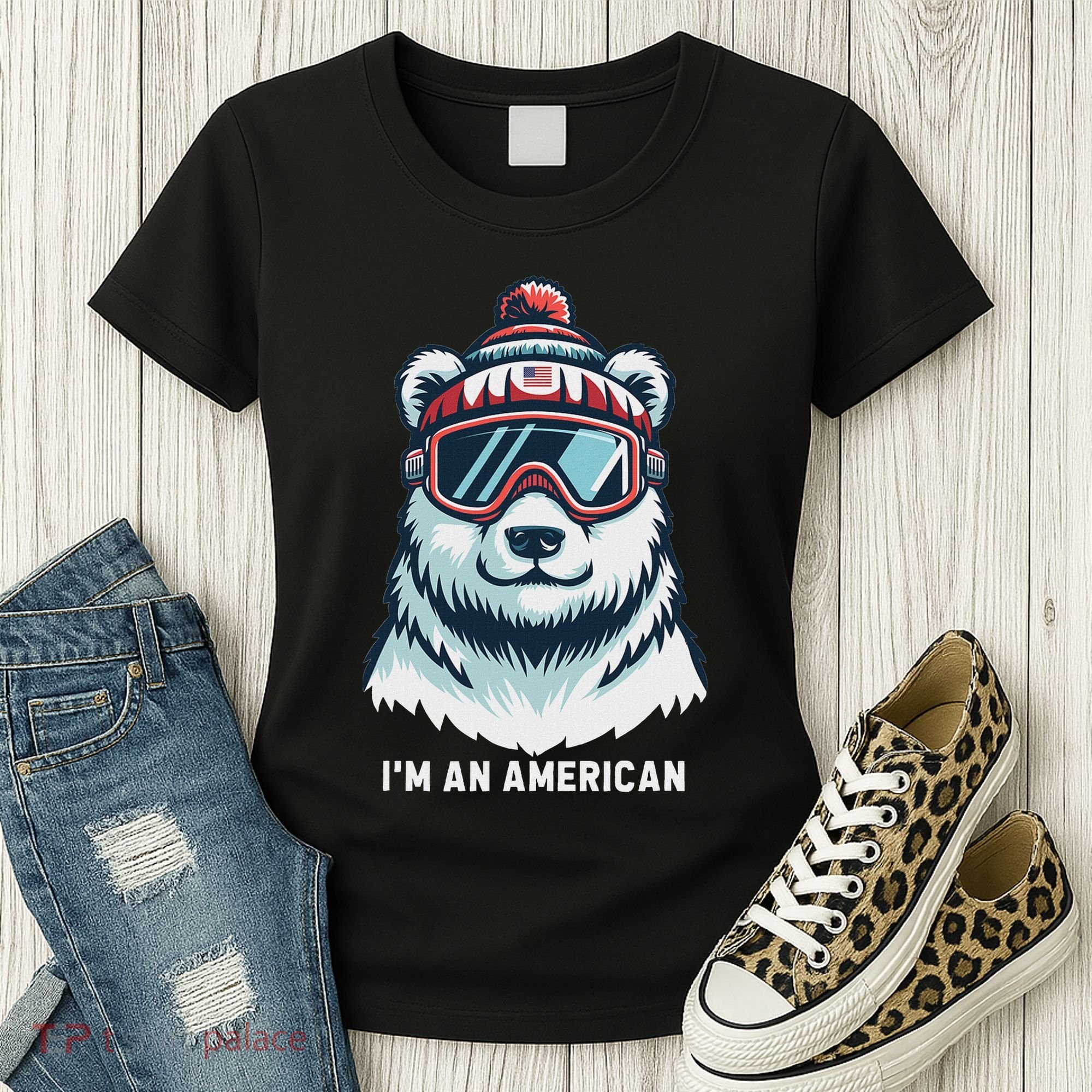 IM An AmericanFunny Greenland Polar Bear Women's T-Shirt