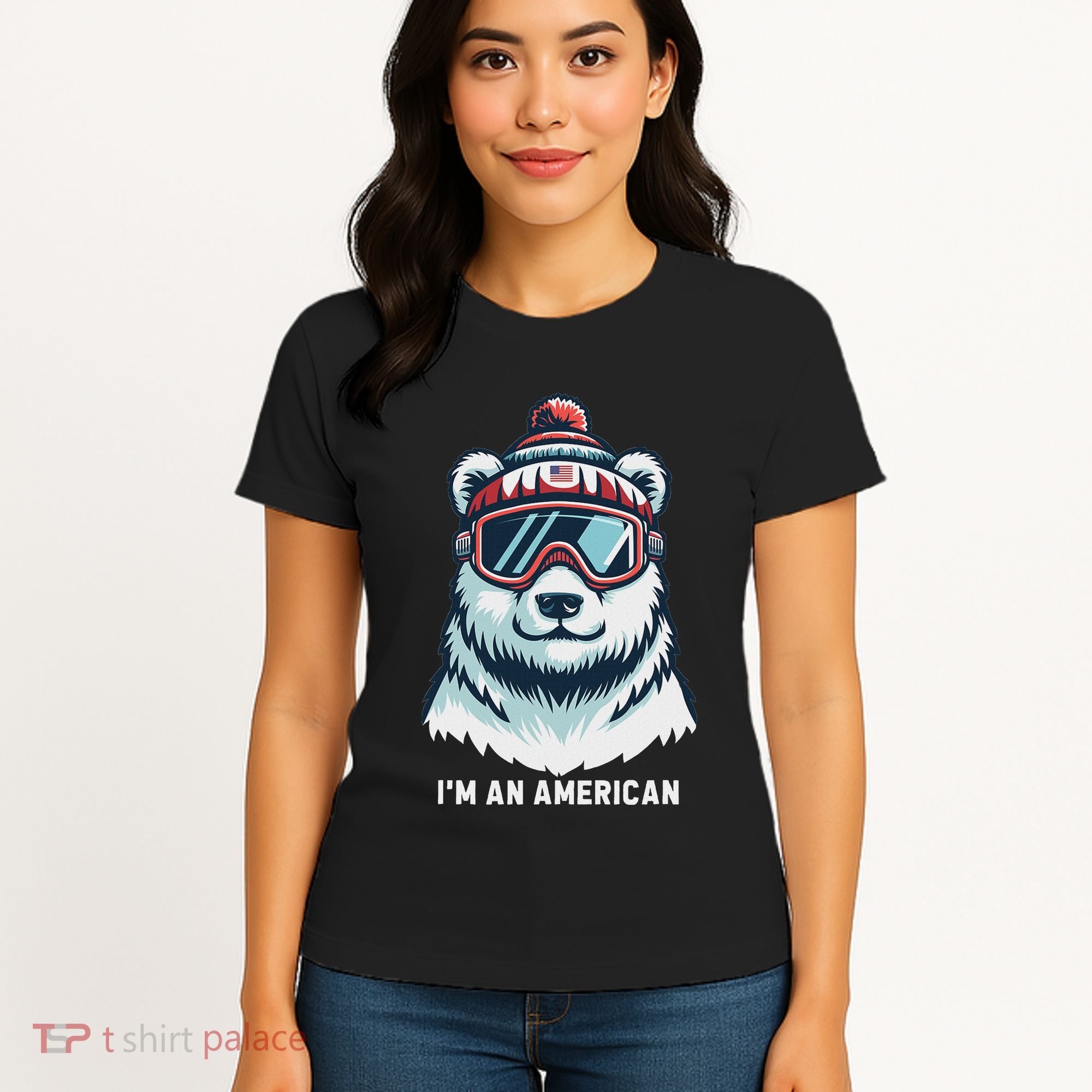 IM An AmericanFunny Greenland Polar Bear Women's T-Shirt