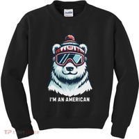 IM An AmericanFunny Greenland Polar Bear Kids Sweatshirt thumb 0