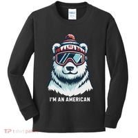 IM An AmericanFunny Greenland Polar Bear Kids Long Sleeve Shirt thumb 0